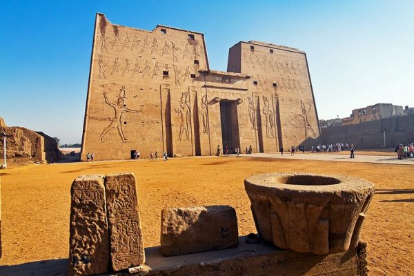 Egypt Edfu facade of the temple of horus